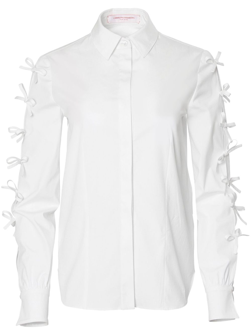 Carolina Herrera 蝴蝶结细节长袖衬衫 - 白色
