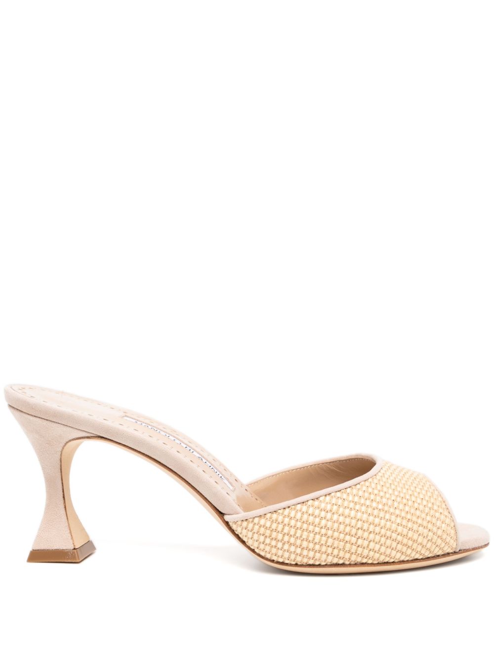 Manolo Blahnik 露趾圆头穆勒鞋 - 中性色
