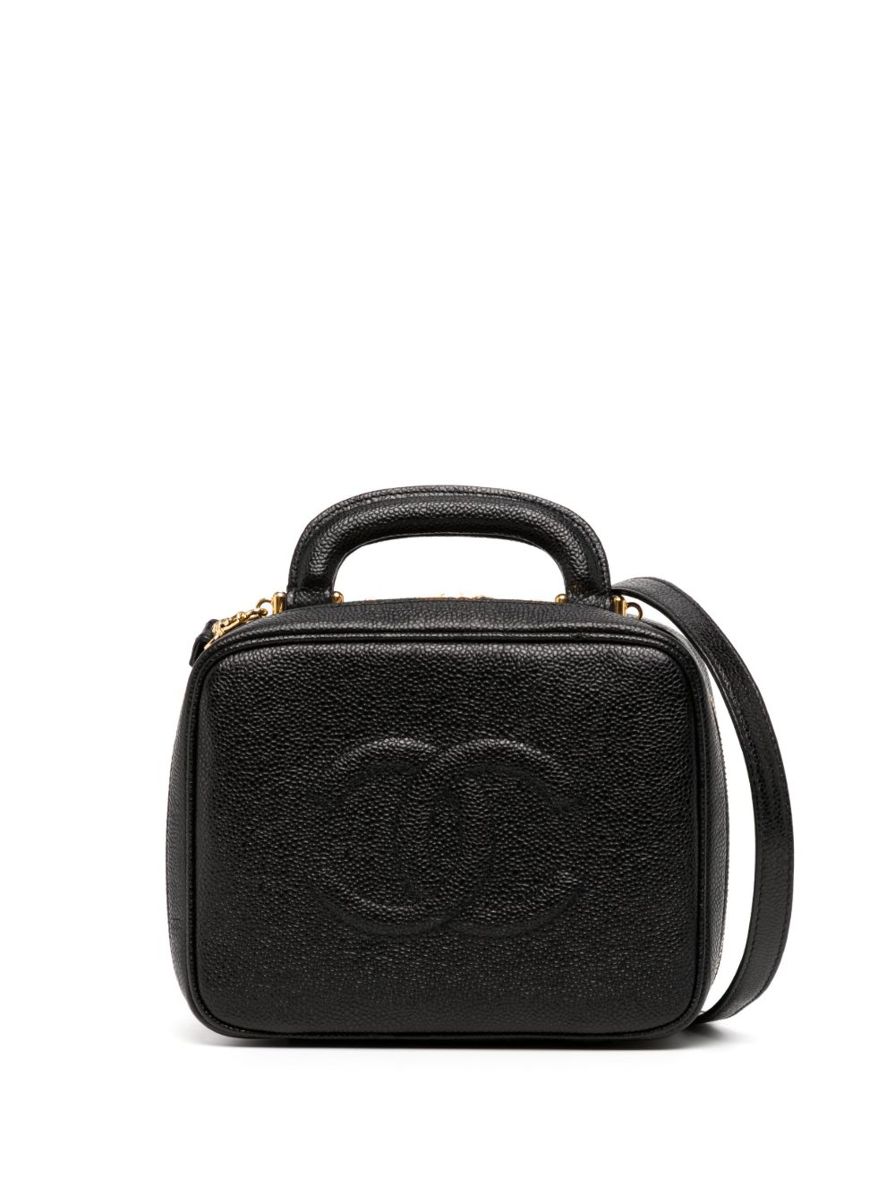 CHANEL Pre-Owned CC 缝线两用化妆包（1997年典藏款） - 黑色