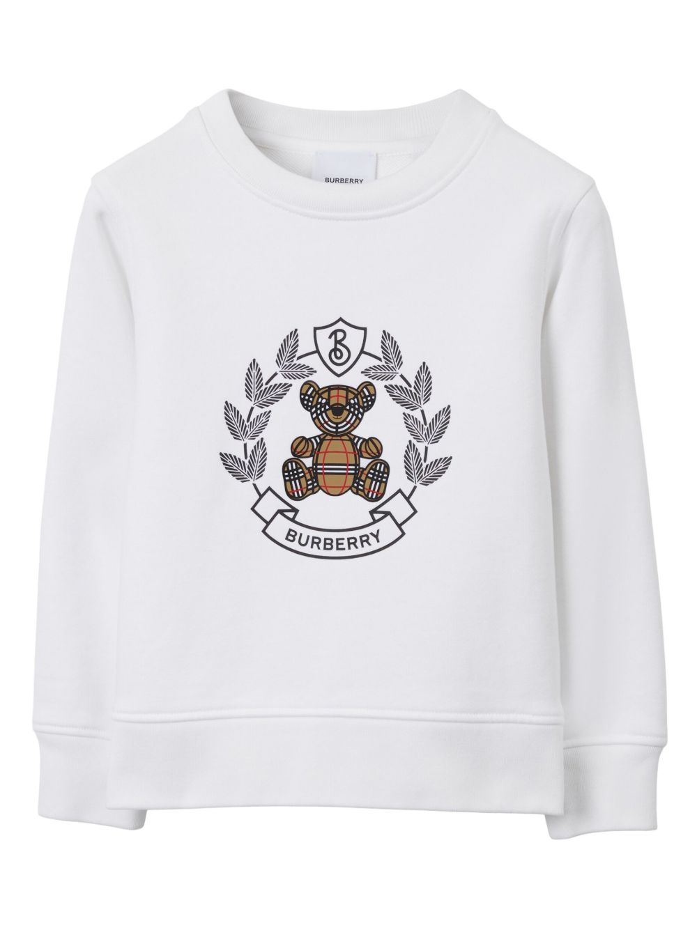 Burberry Kids Thomas Bear 印花棉卫衣 - 白色