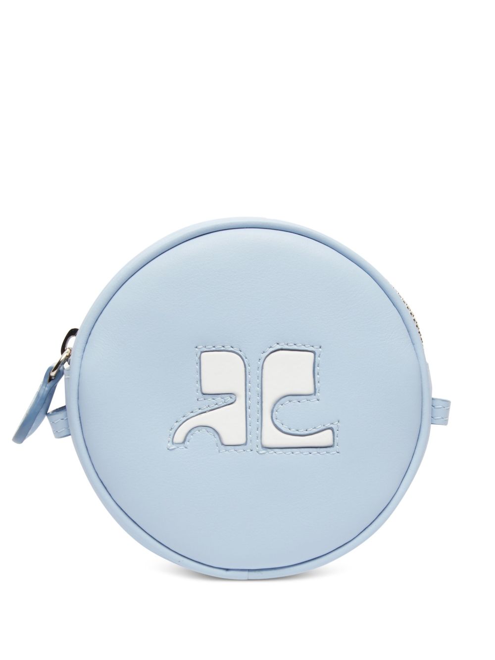 Courrèges Reedition 皮质圆形斜挎包 - 蓝色
