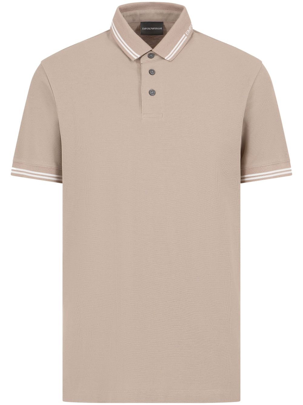 Emporio Armani logo平纹针织polo衫 - 中性色