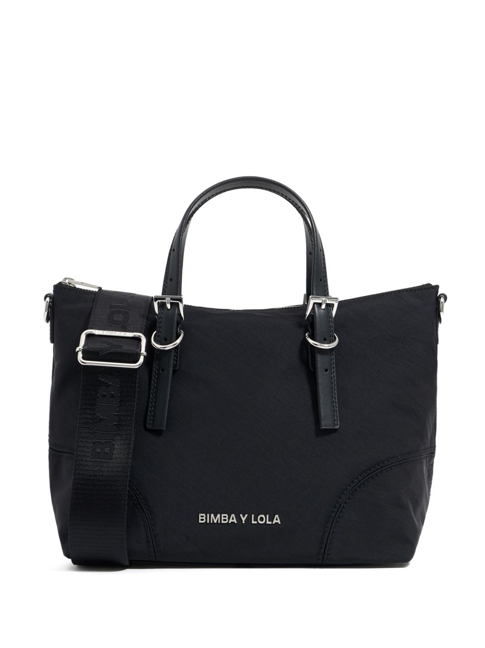 Bimba y Lola 中号拼接手提包 - 黑色