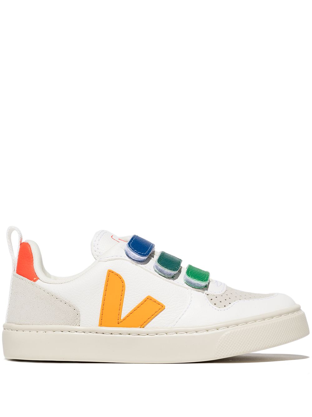 VEJA Kids V-10 魔术贴板鞋 - 白色