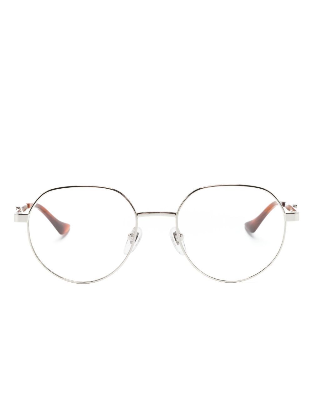Gucci Eyewear 圆框眼镜 - 银色