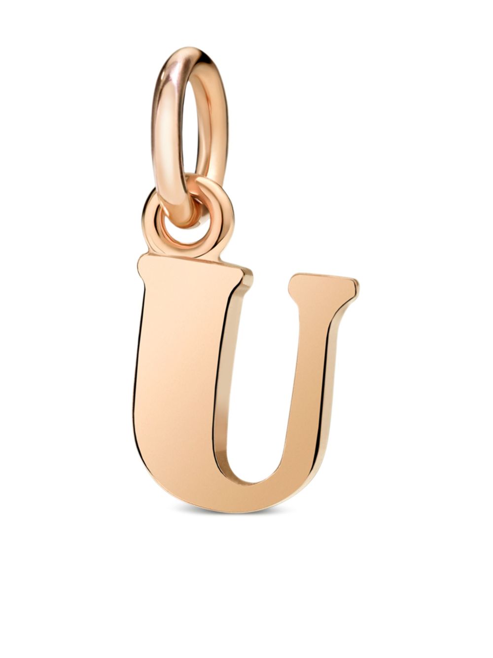 Dodo 9K玫瑰金字母U吊饰 - 金色