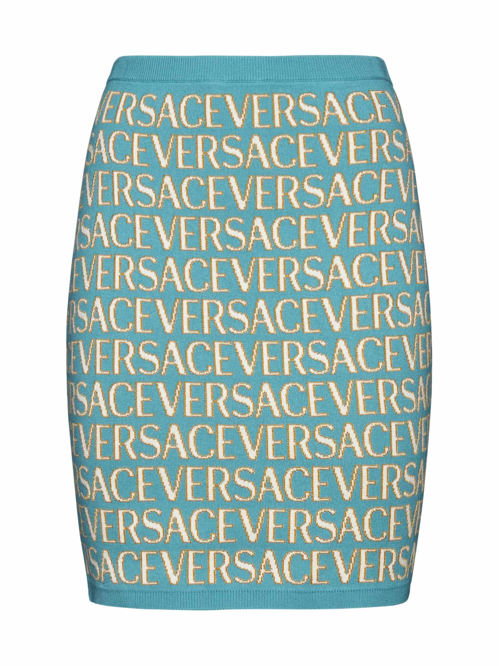 Versace Monogram Knit Mini Skirt