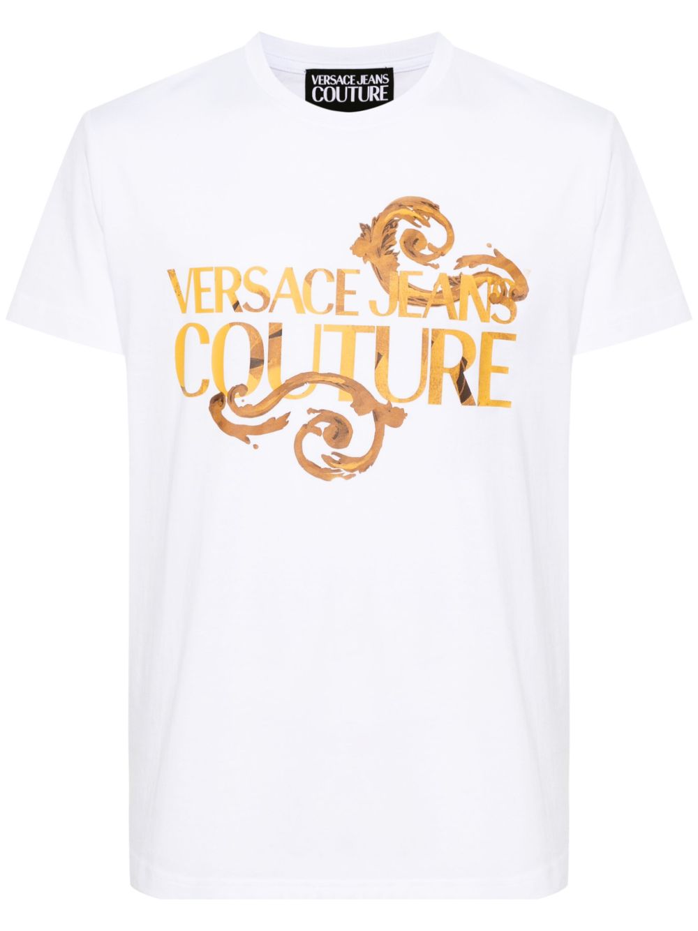 Versace Jeans Couture logo印花棉T恤 - 白色