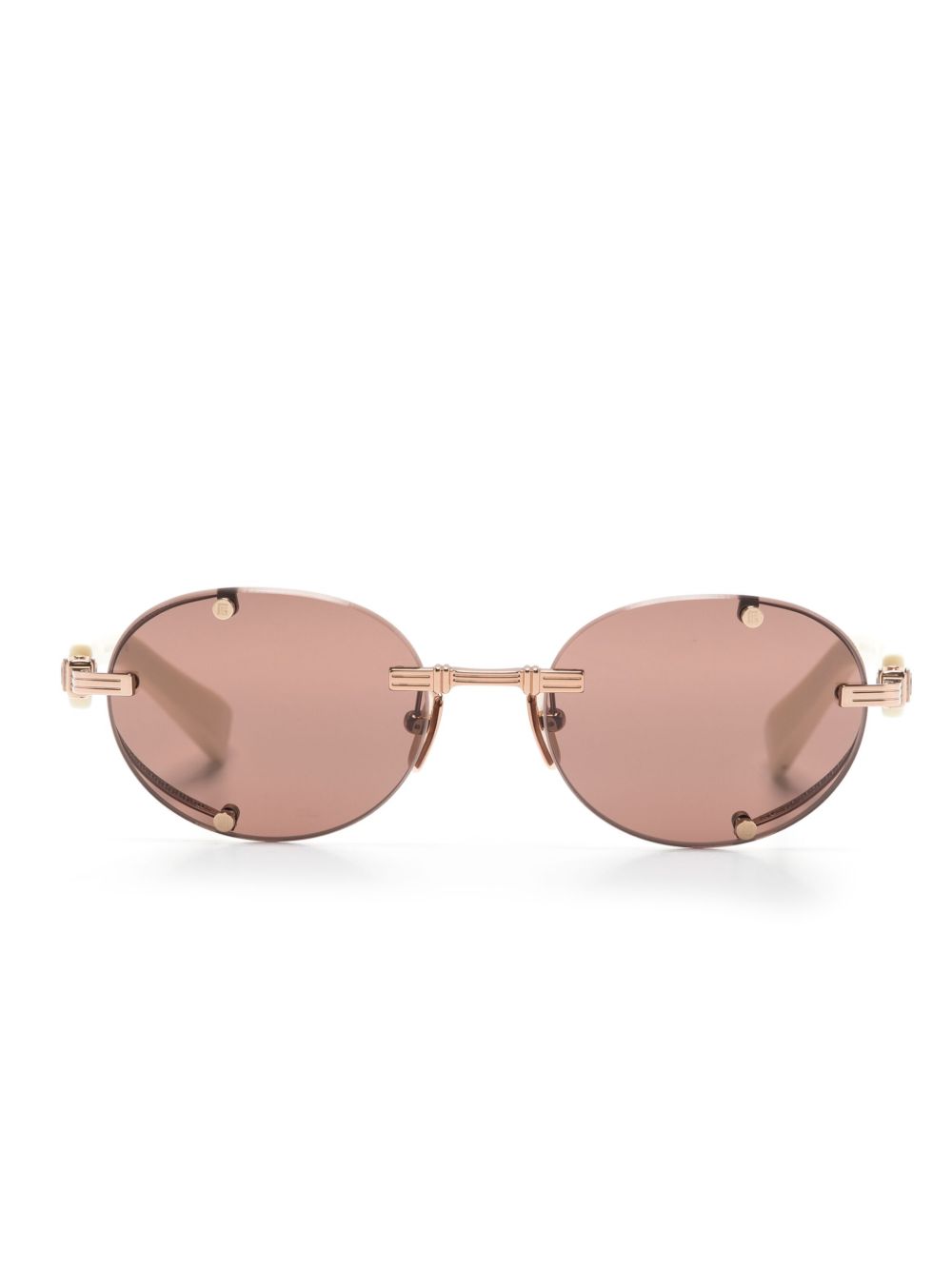 Balmain Eyewear Monsieur 椭圆形镜框太阳眼镜 - 白色
