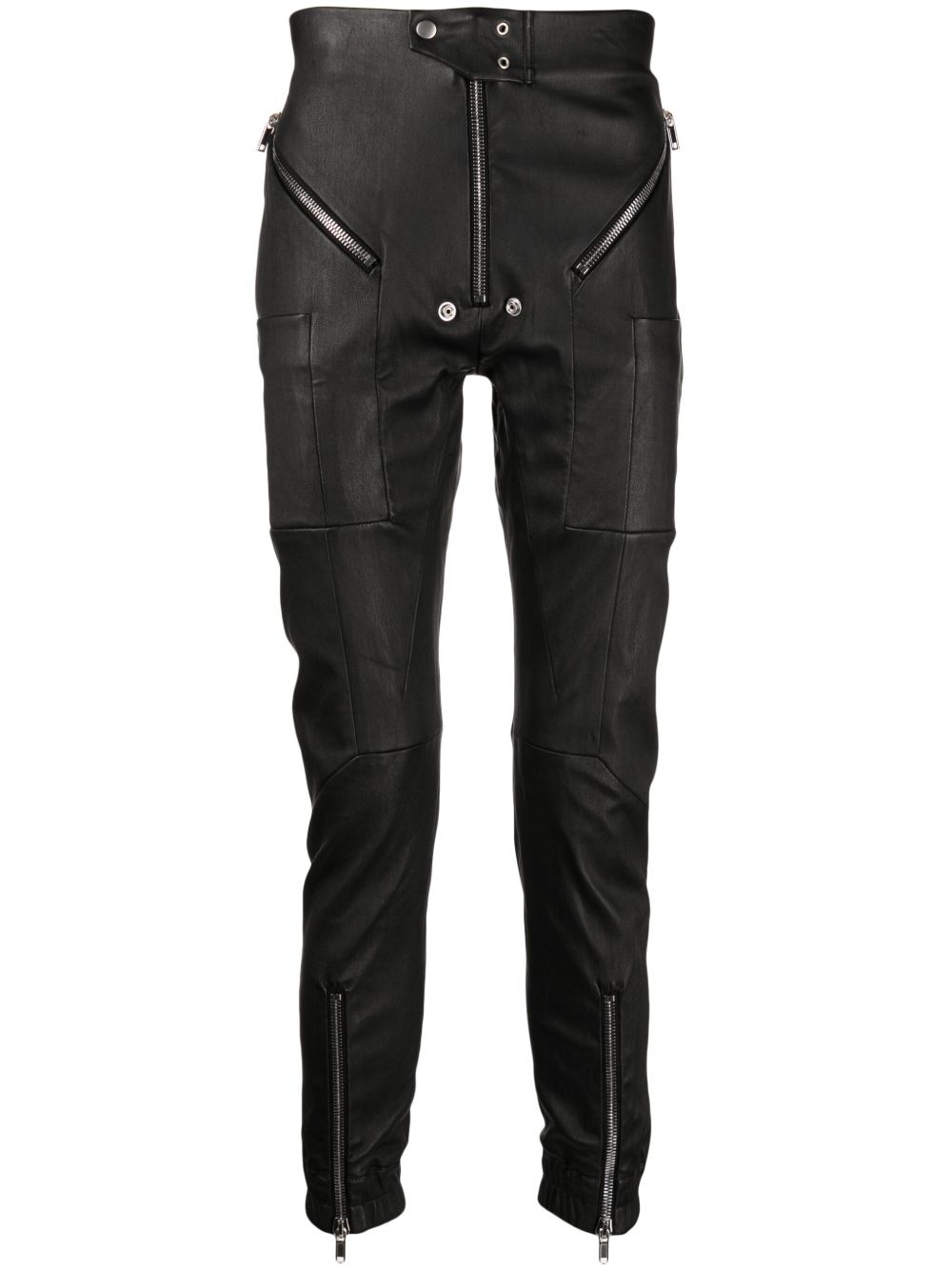 Rick Owens 拉链细节紧身长裤 - 黑色