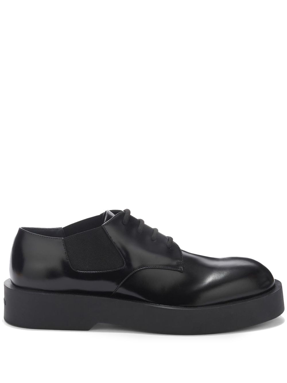 Jil Sander 厚底皮质德比鞋 - 黑色
