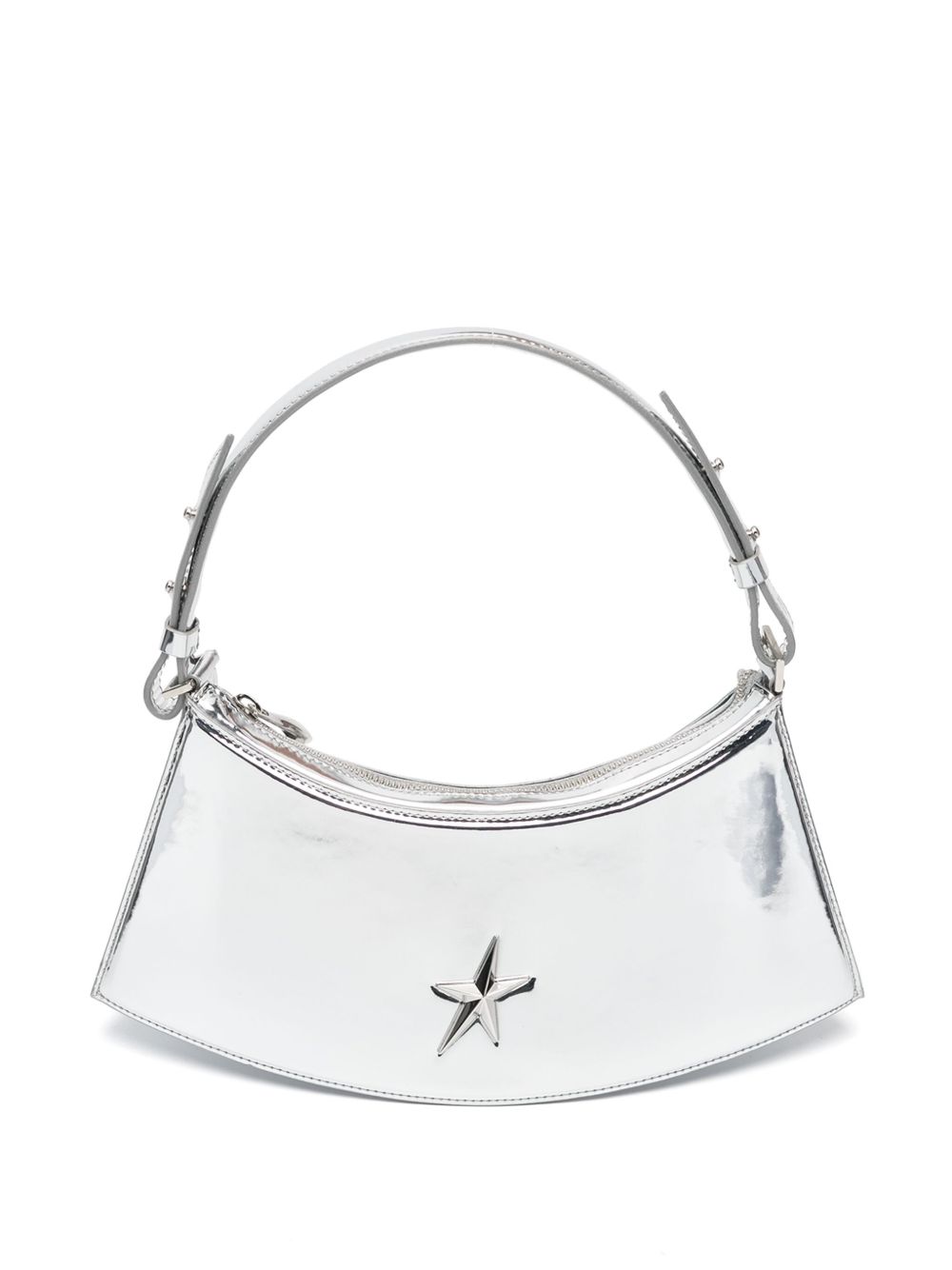Mugler Zenith 皮质单肩包 - 银色