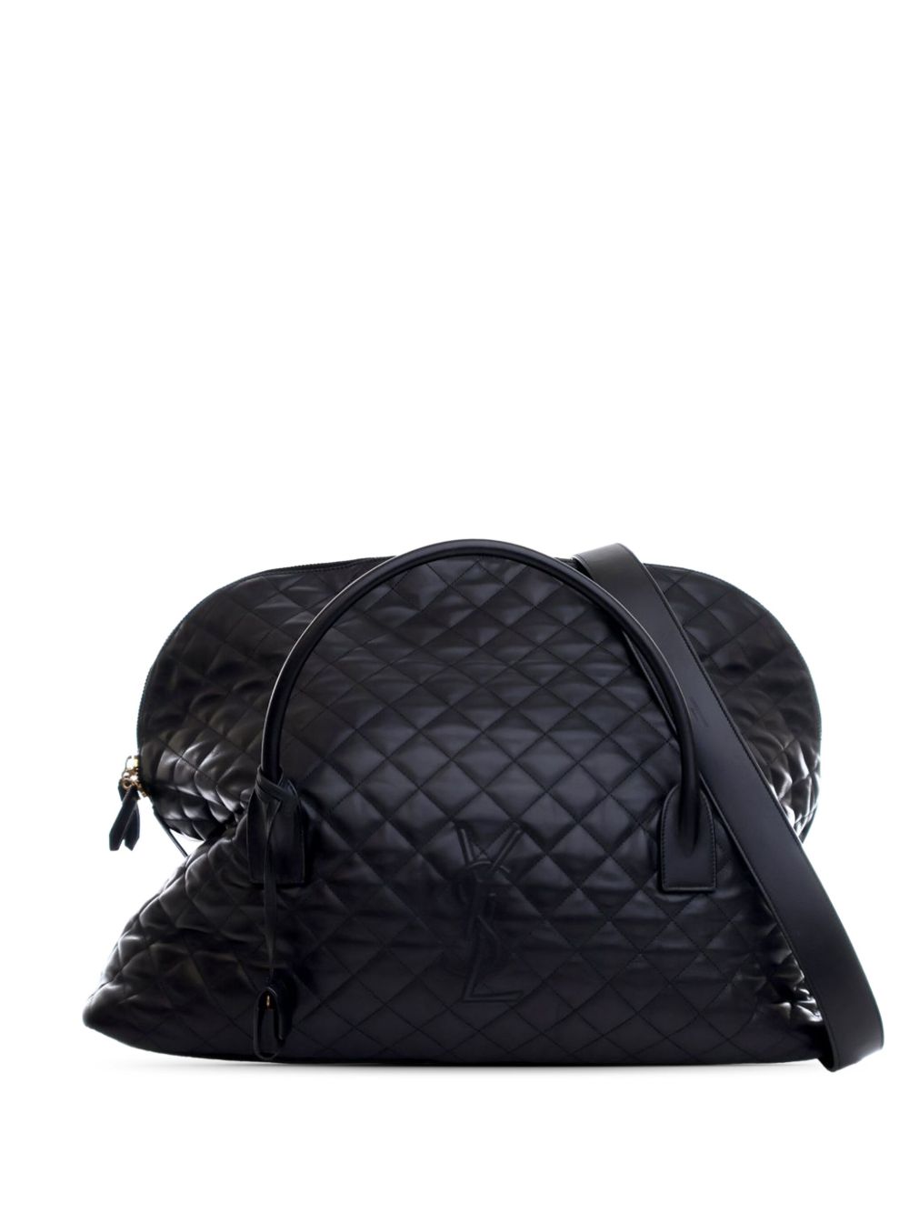 Saint Laurent Pre-Owned ES Giant 绗缝小牛毛旅行包（2023年典藏款） - 黑色