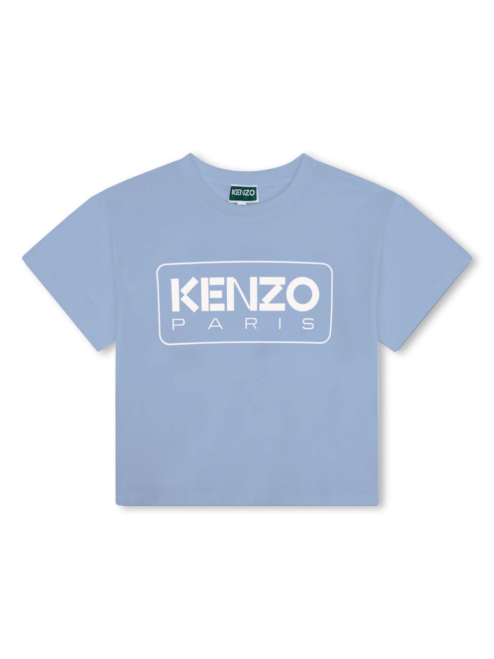 Kenzo Kids logo印花棉T恤 - 蓝色