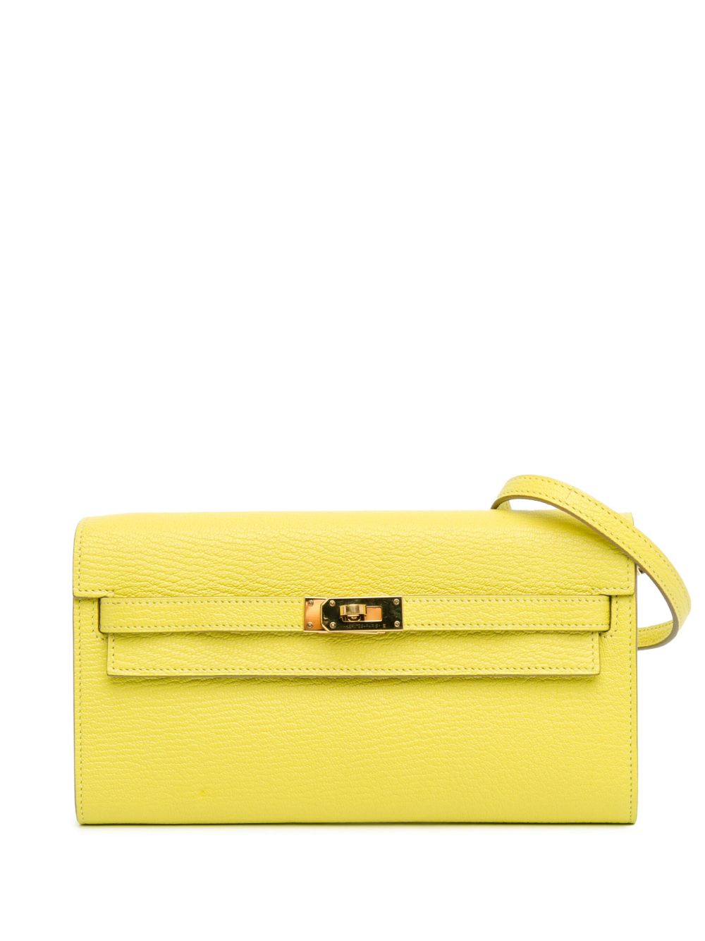 Hermès Pre-Owned Chevre Mysore Kelly To Go Wallet 斜挎包（2021年典藏款） - 黄色