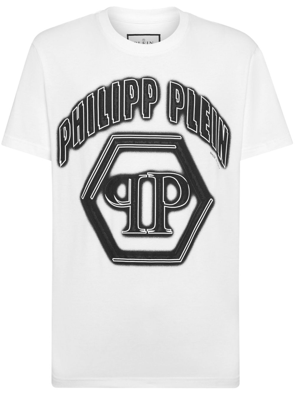 Philipp Plein logo印花棉T恤 - 白色
