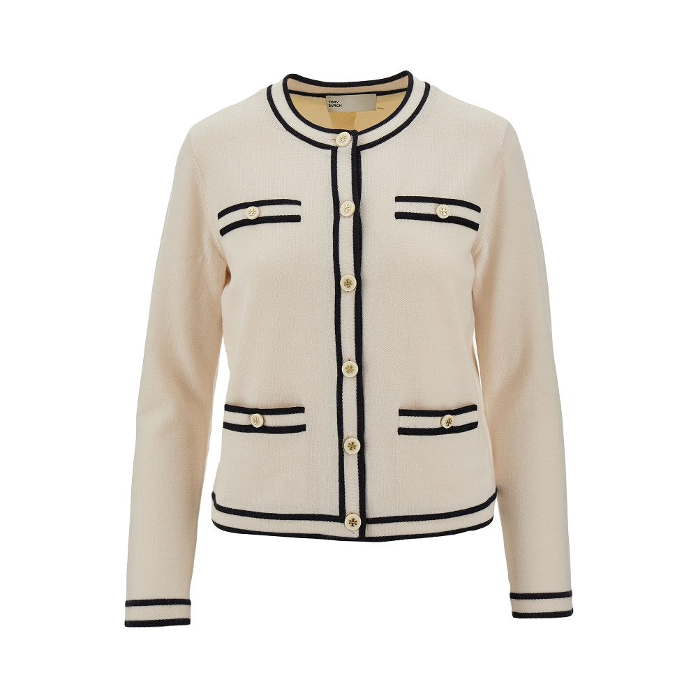TORY BURCH Merino wool 'Kendra' cardigan Woman XS