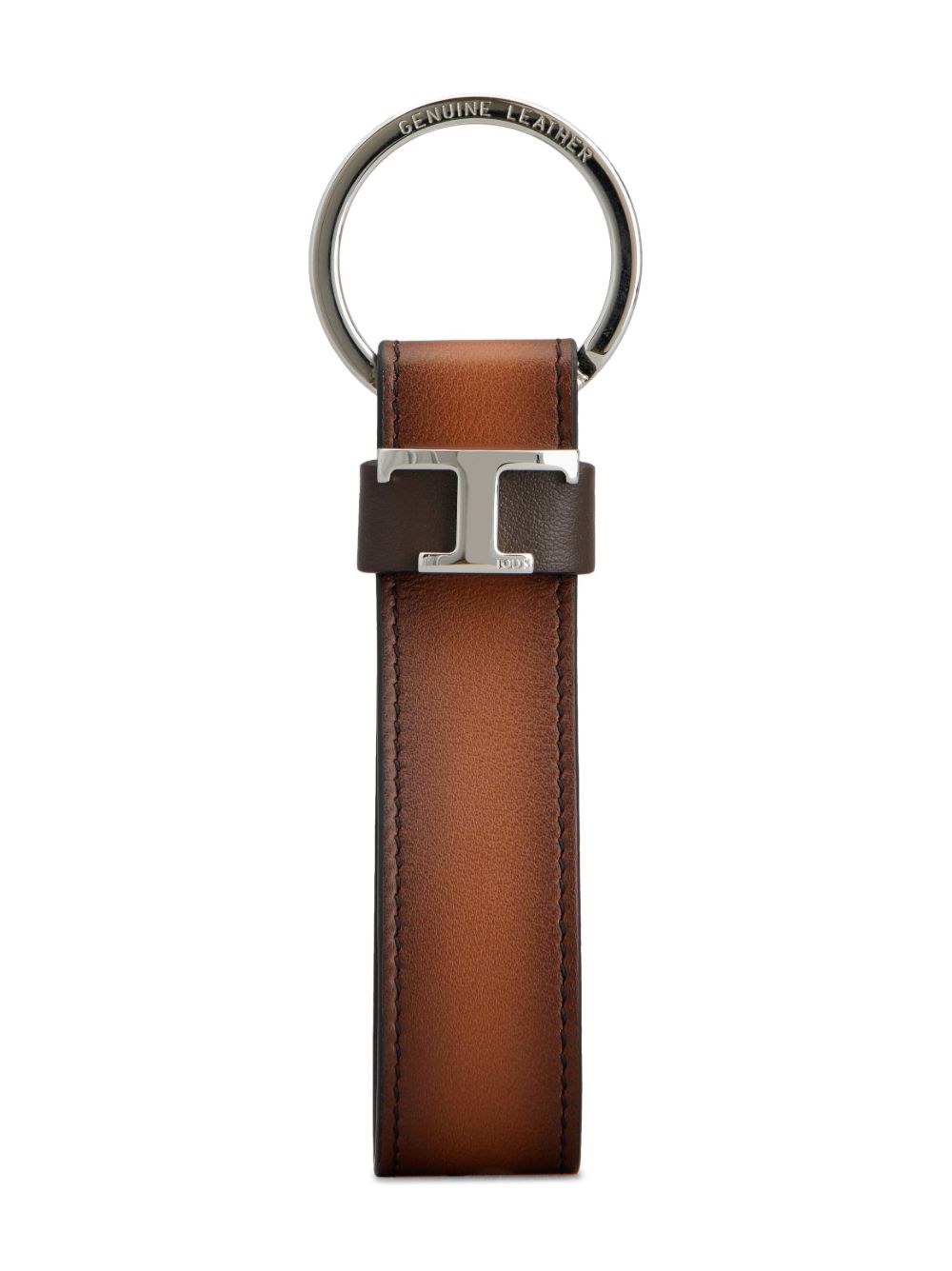 Tod's T 皮质钥匙扣 - 褐色
