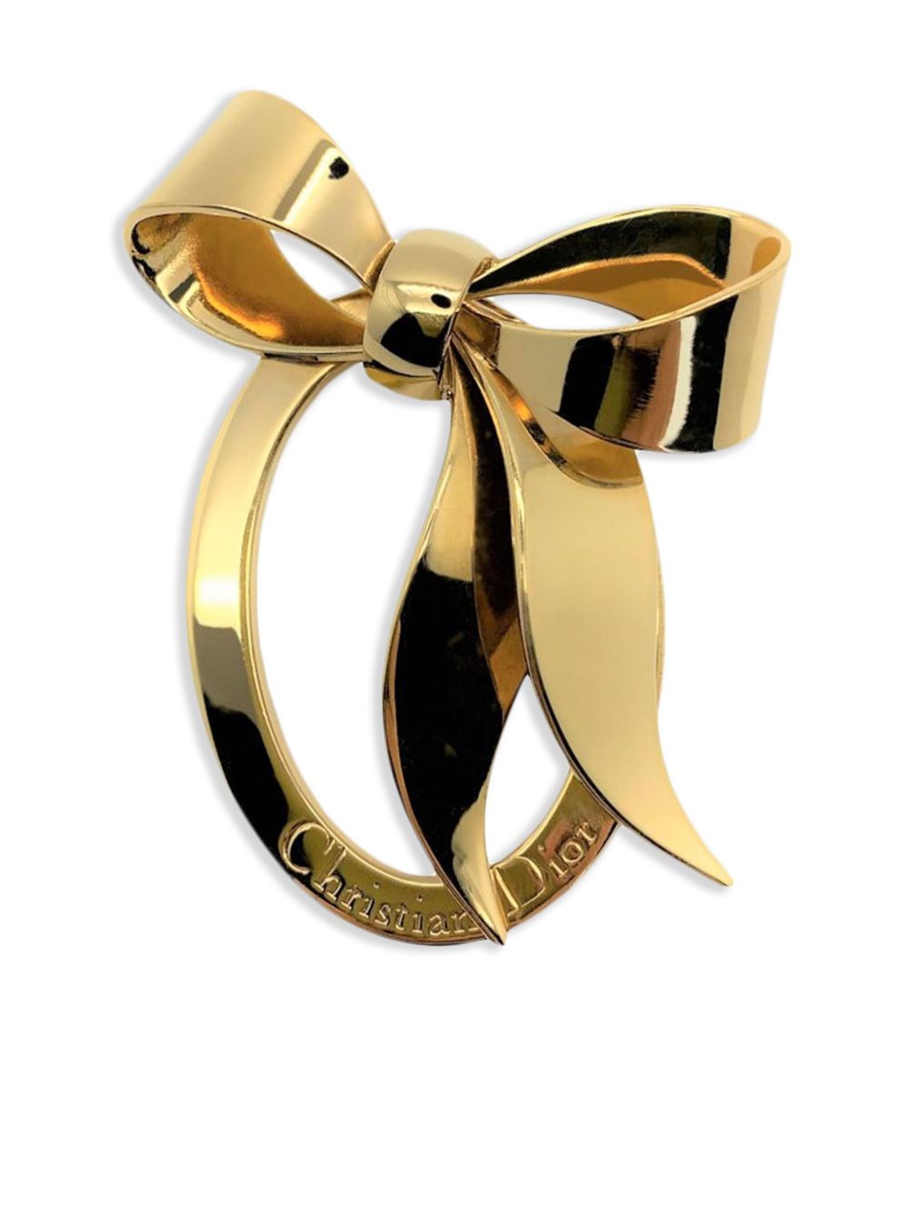 Christian Dior Pre-Owned Floppy Bow 大号胸针（1980年代典藏款） - 金色