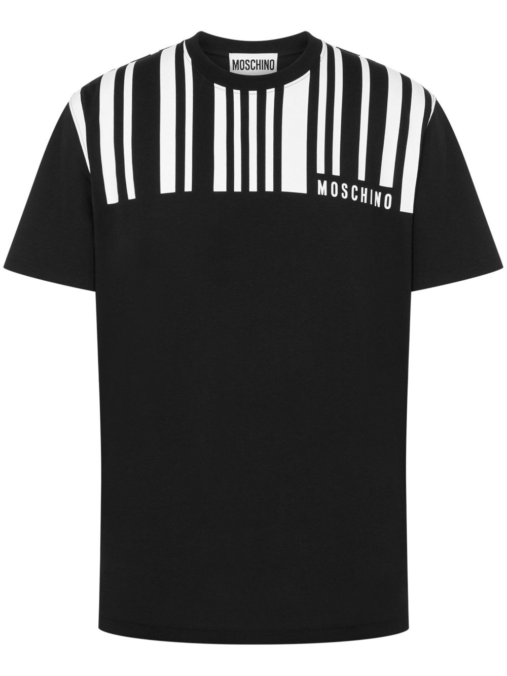 Moschino 条码印花棉T恤 - 黑色