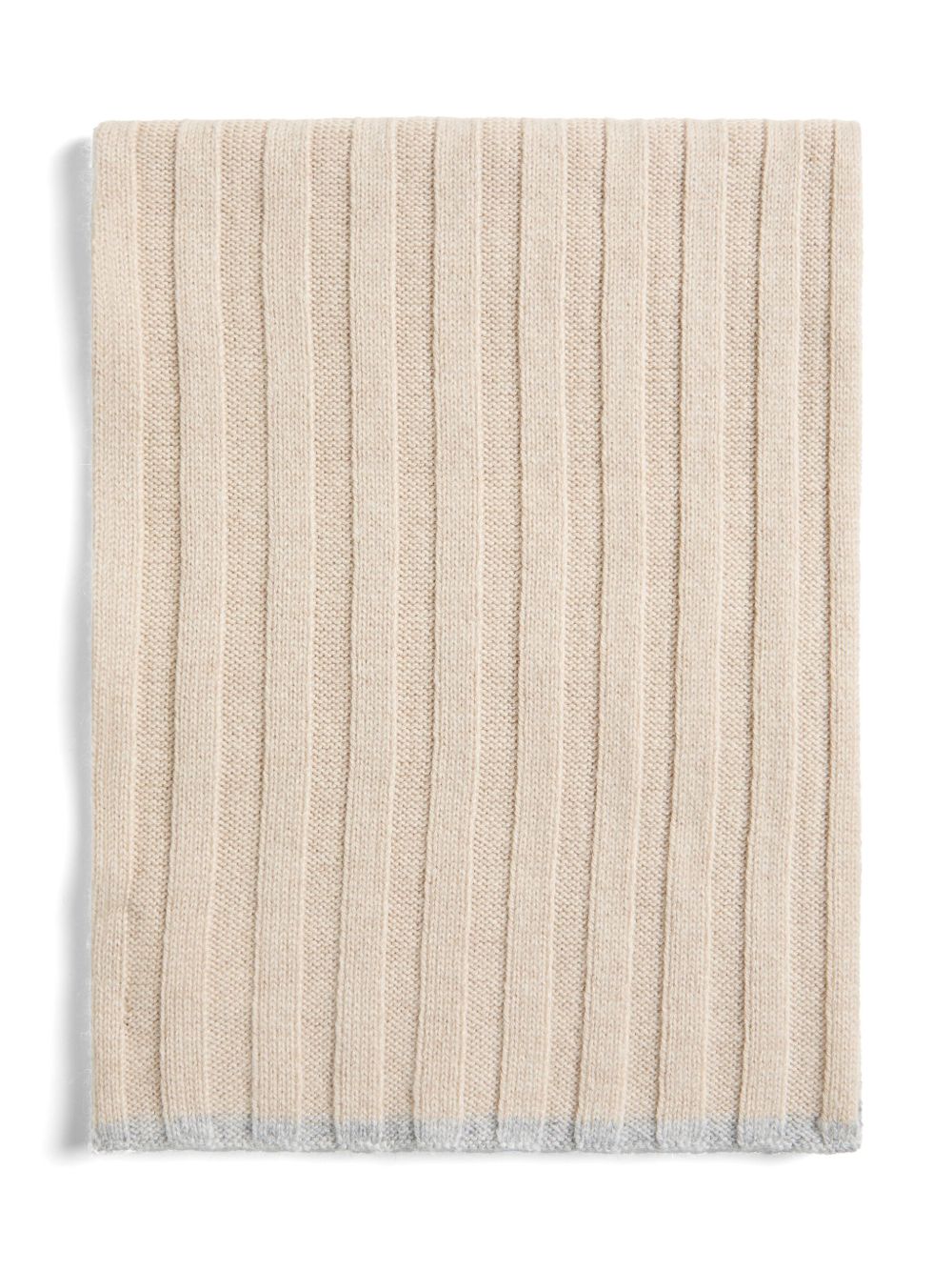 Brunello Cucinelli Kids 羊绒针织围巾 - 中性色