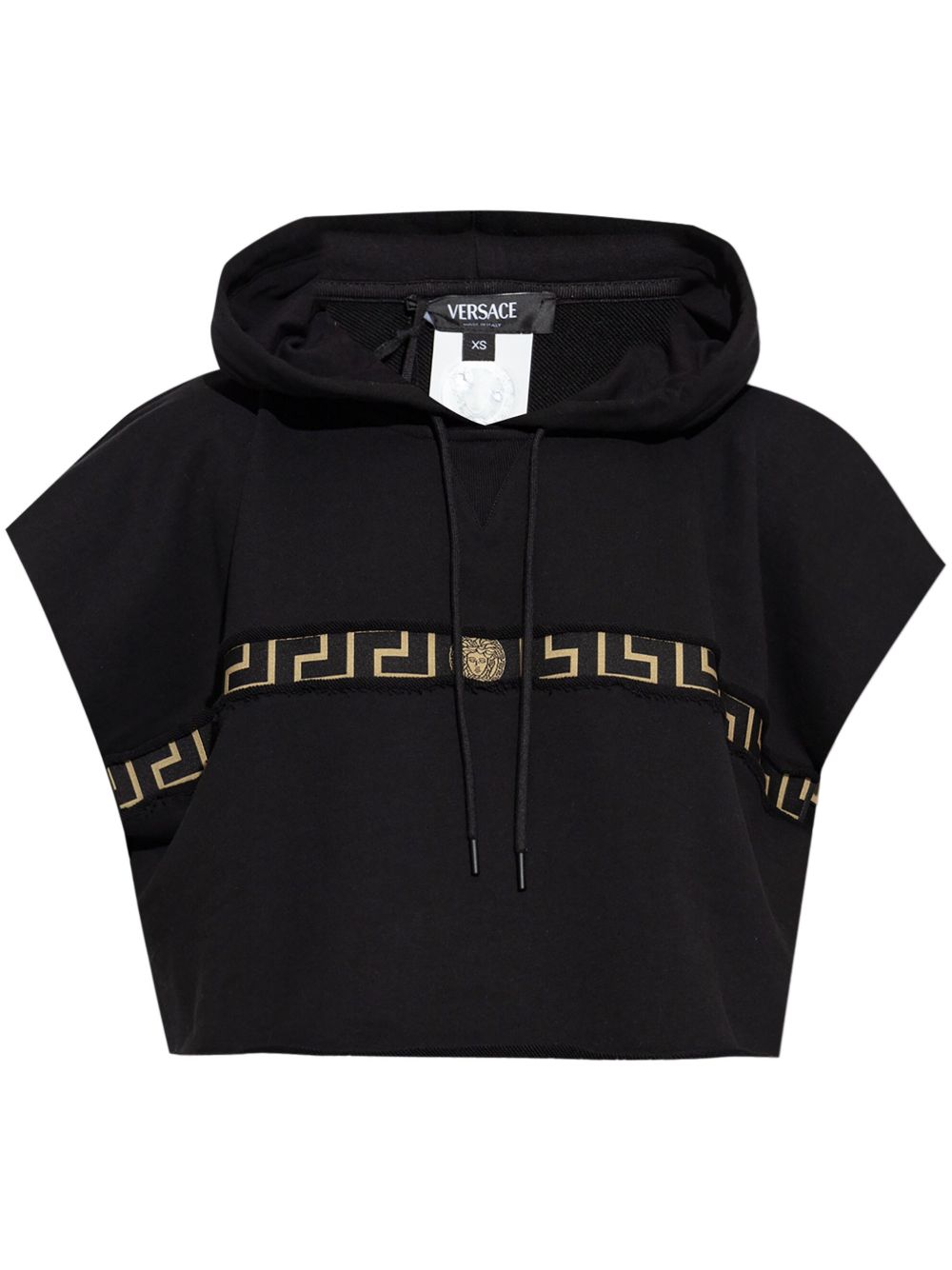 Versace Greca Border 短款连帽衫 - 黑色