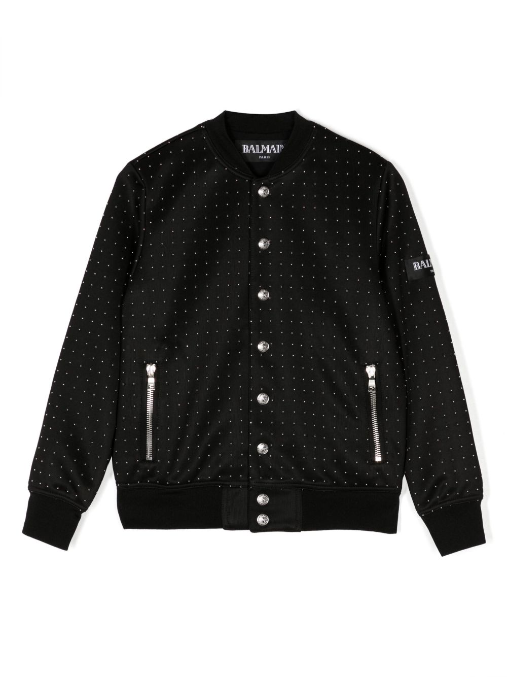 Balmain Kids 小波点印花飞行员夹克 - 黑色