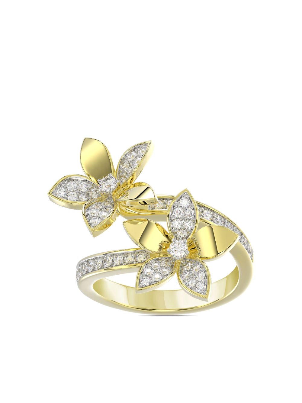 Marchesa 18K黄金 Wild Flower 钻石戒指 - 黄色