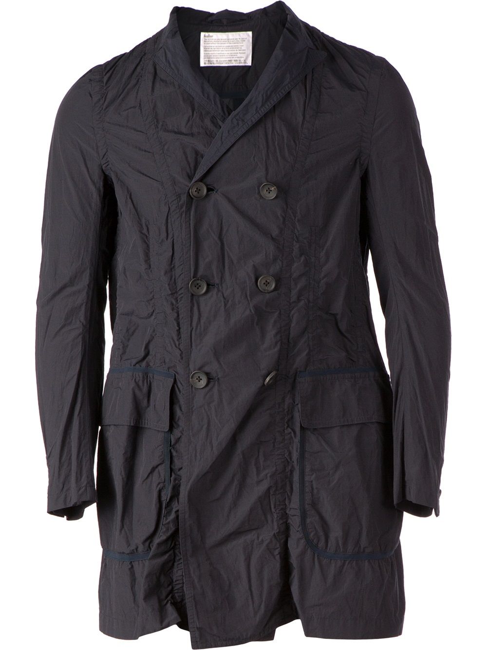 Kolor double breasted lightweight overcoat - 蓝色