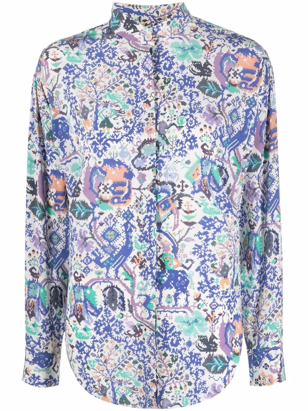 ISABEL MARANT 图案印花长袖罩衫 - 蓝色