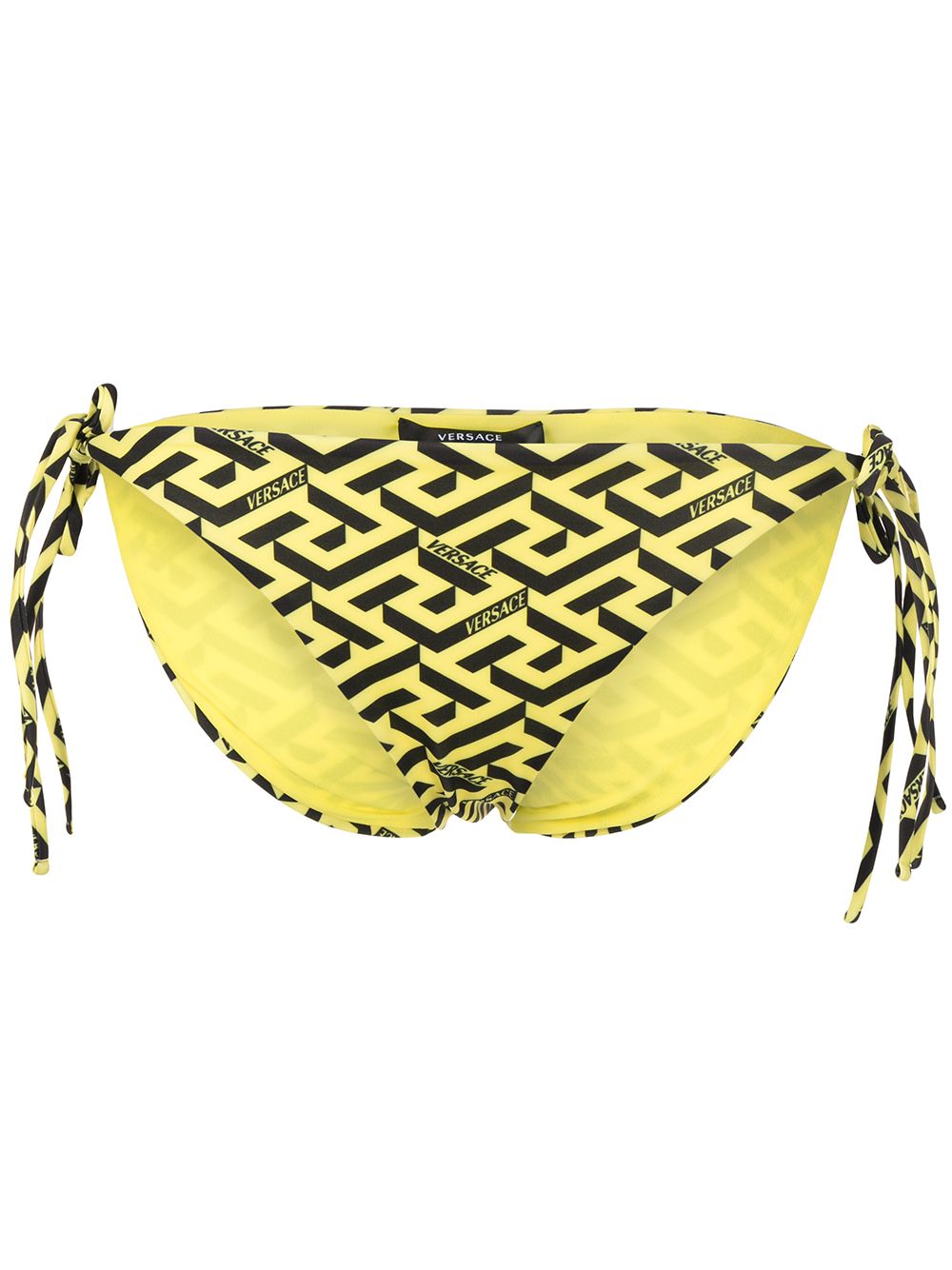 Versace 范思哲 Greca Signature 印花比基尼三角裤 - 黄色