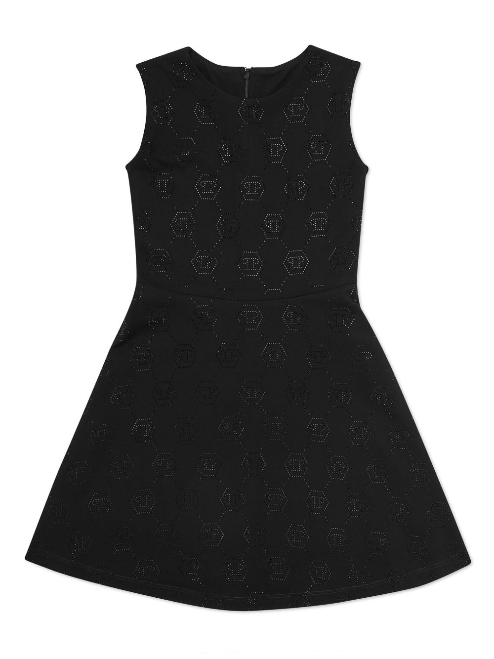 Philipp Plein Junior 经典logo铆钉连衣裙 - 黑色