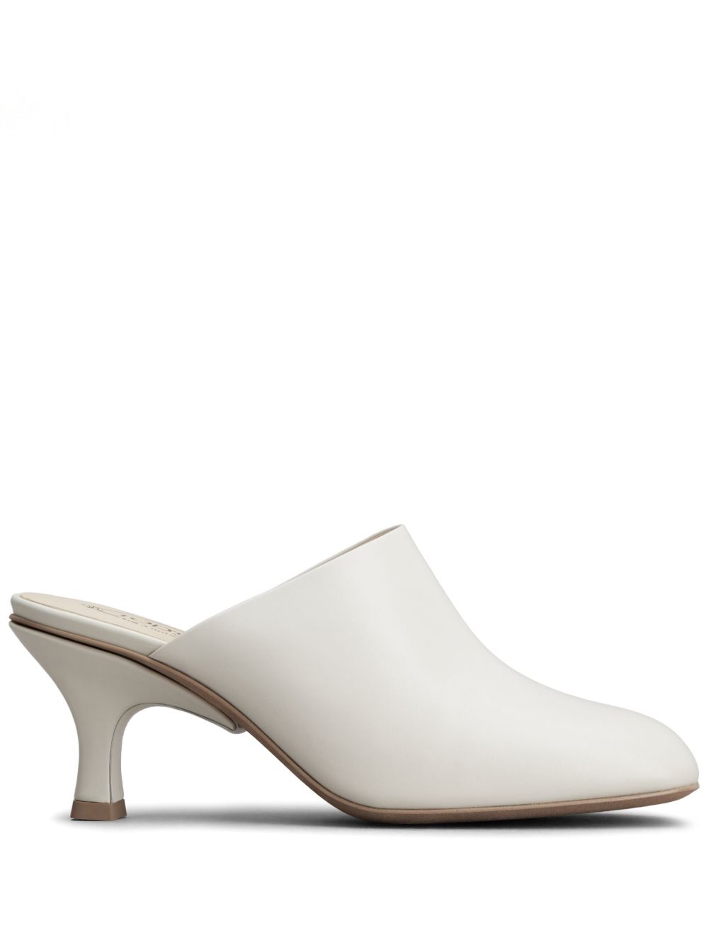 Tod's 中跟皮质穆勒鞋 - 白色