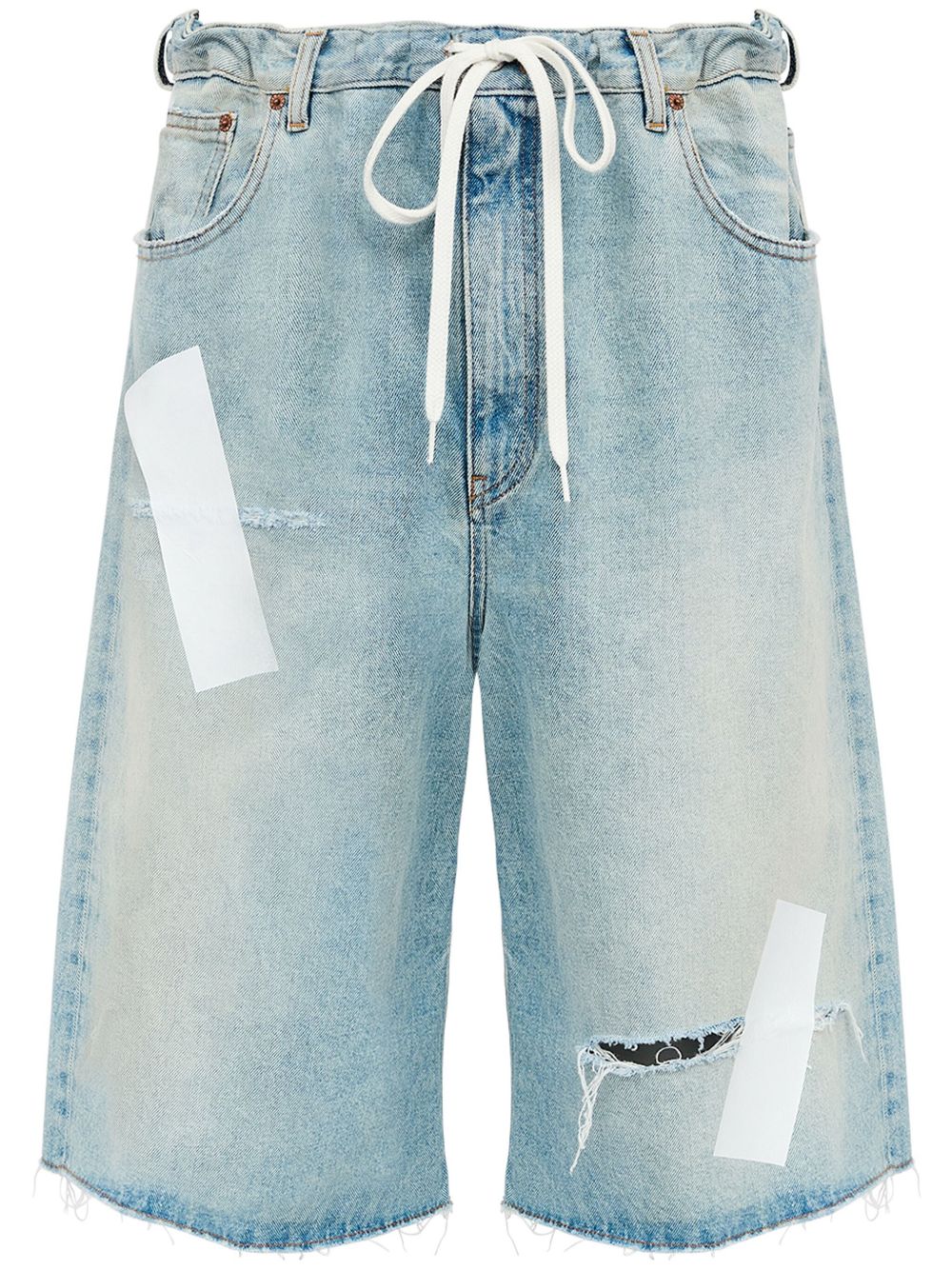 MM6 Maison Margiela 标贴短裤 - 蓝色