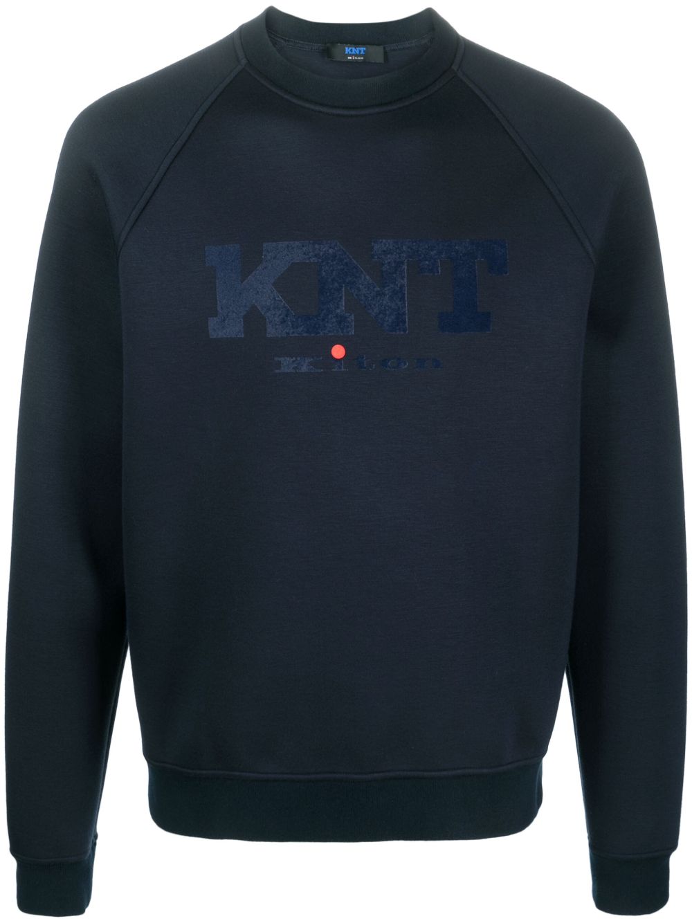 Kiton logo印花长袖卫衣 - 蓝色
