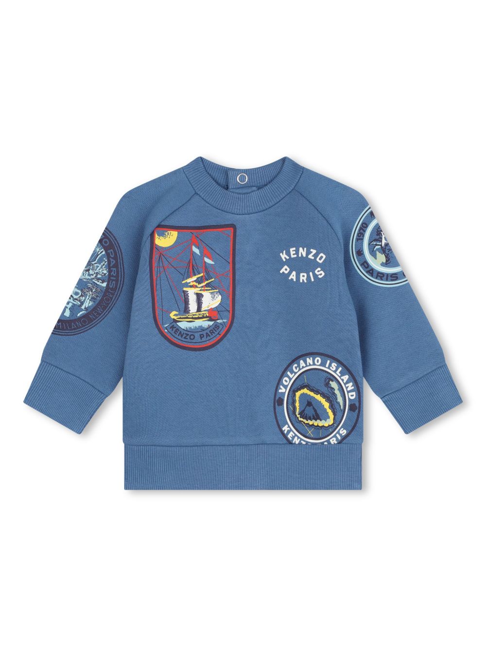 Kenzo Kids logo印花卫衣 - 蓝色