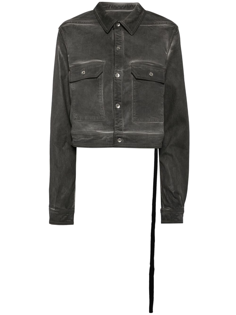Rick Owens DRKSHDW cape-sleeve denim jacket - 灰色
