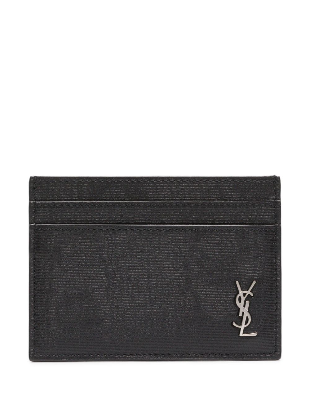 Saint Laurent Cassandre 大理石纹卡夹 - 黑色
