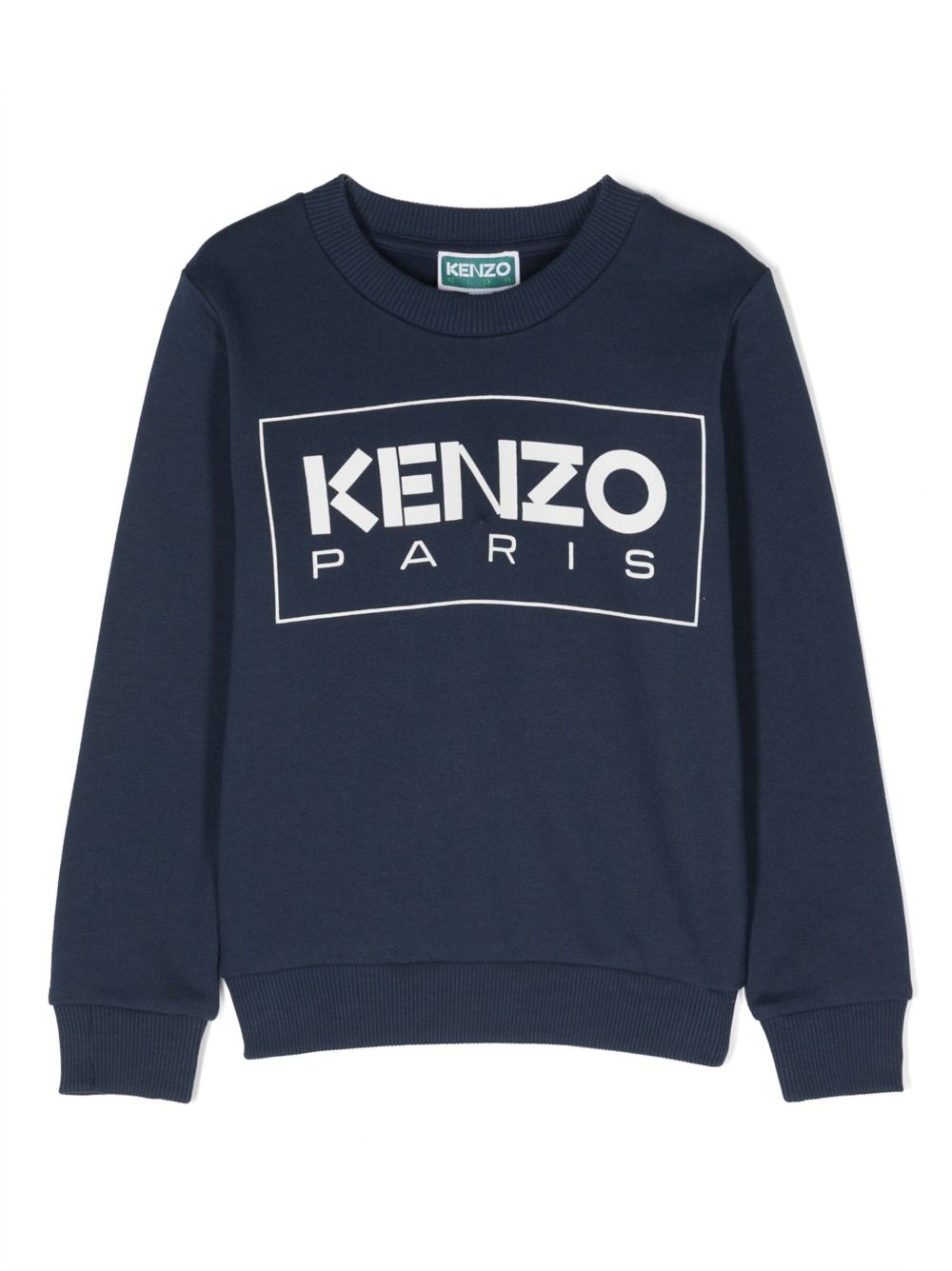 Kenzo Kids logo印花棉卫衣 - 蓝色