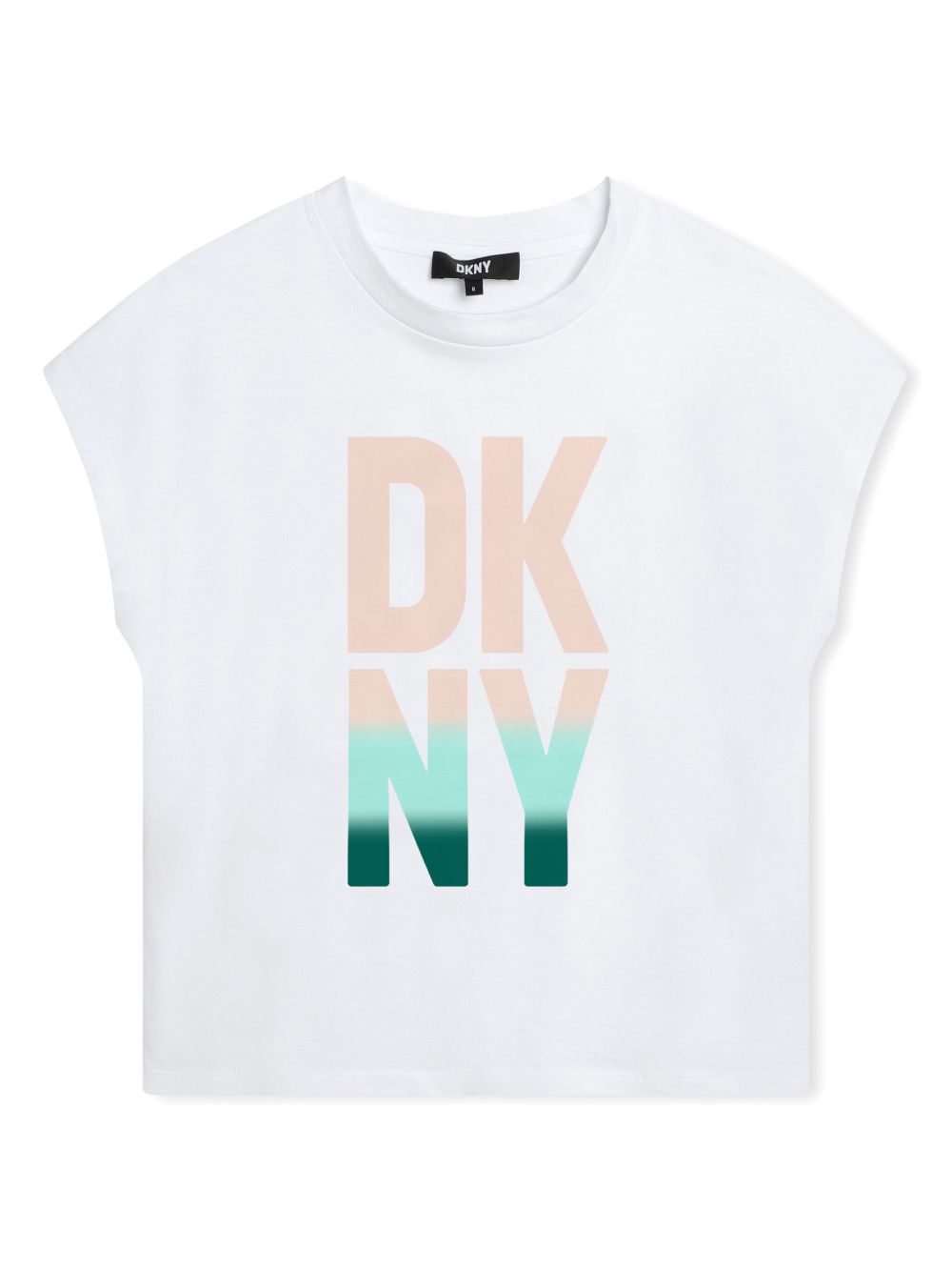 Dkny Kids logo印花平纹针织T恤 - 白色