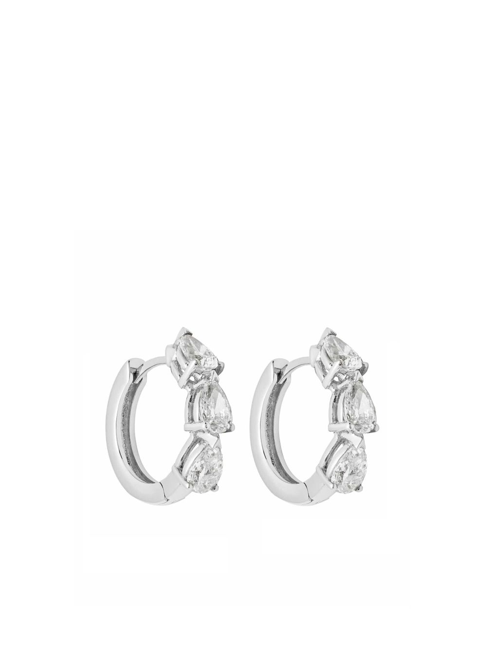 Jewels Aficionado 18K白金钻石耳环 - 银色