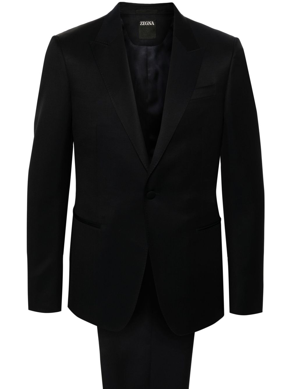 Zegna 单排扣西装套装 - 蓝色