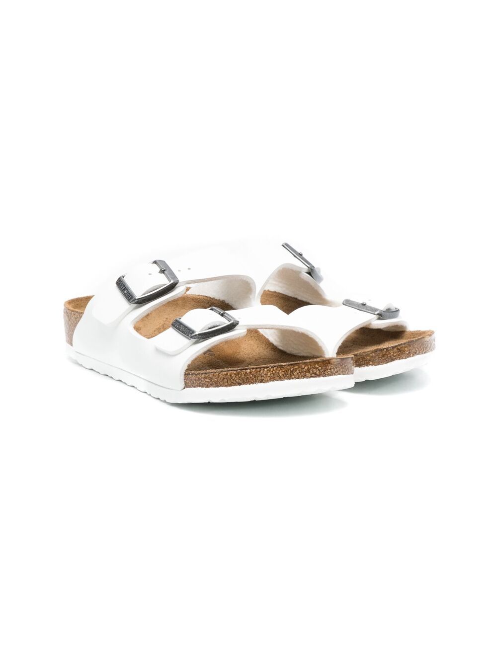 Birkenstock Kids Arizona 皮质凉鞋 - 白色