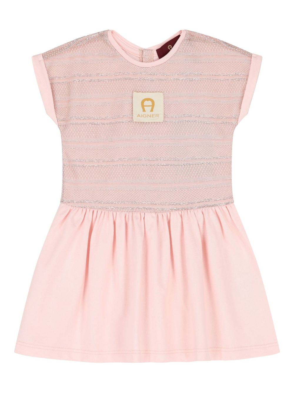 Aigner Kids logo贴花连衣裙 - 粉色