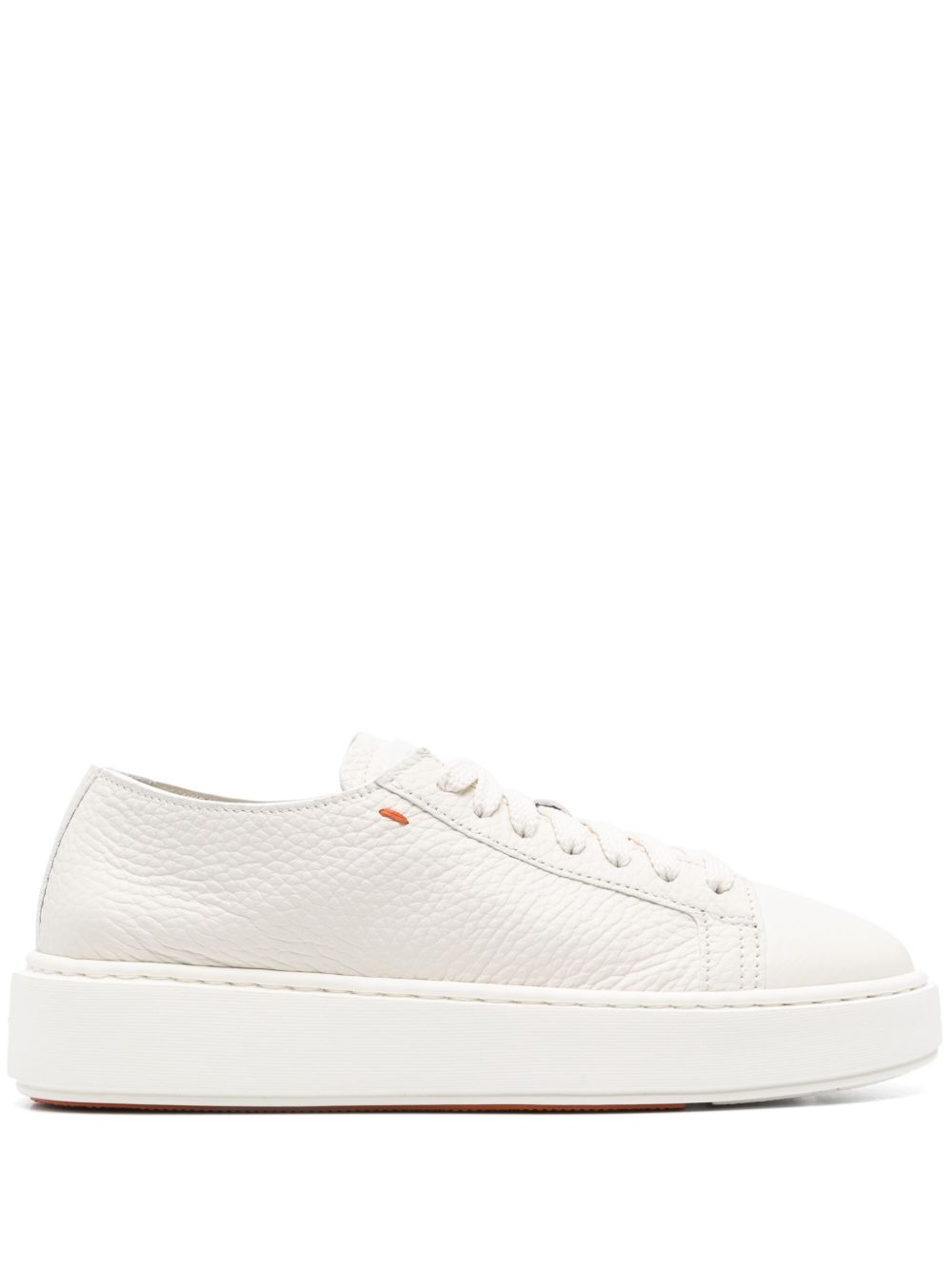 Santoni 皮质系带板鞋 - 白色