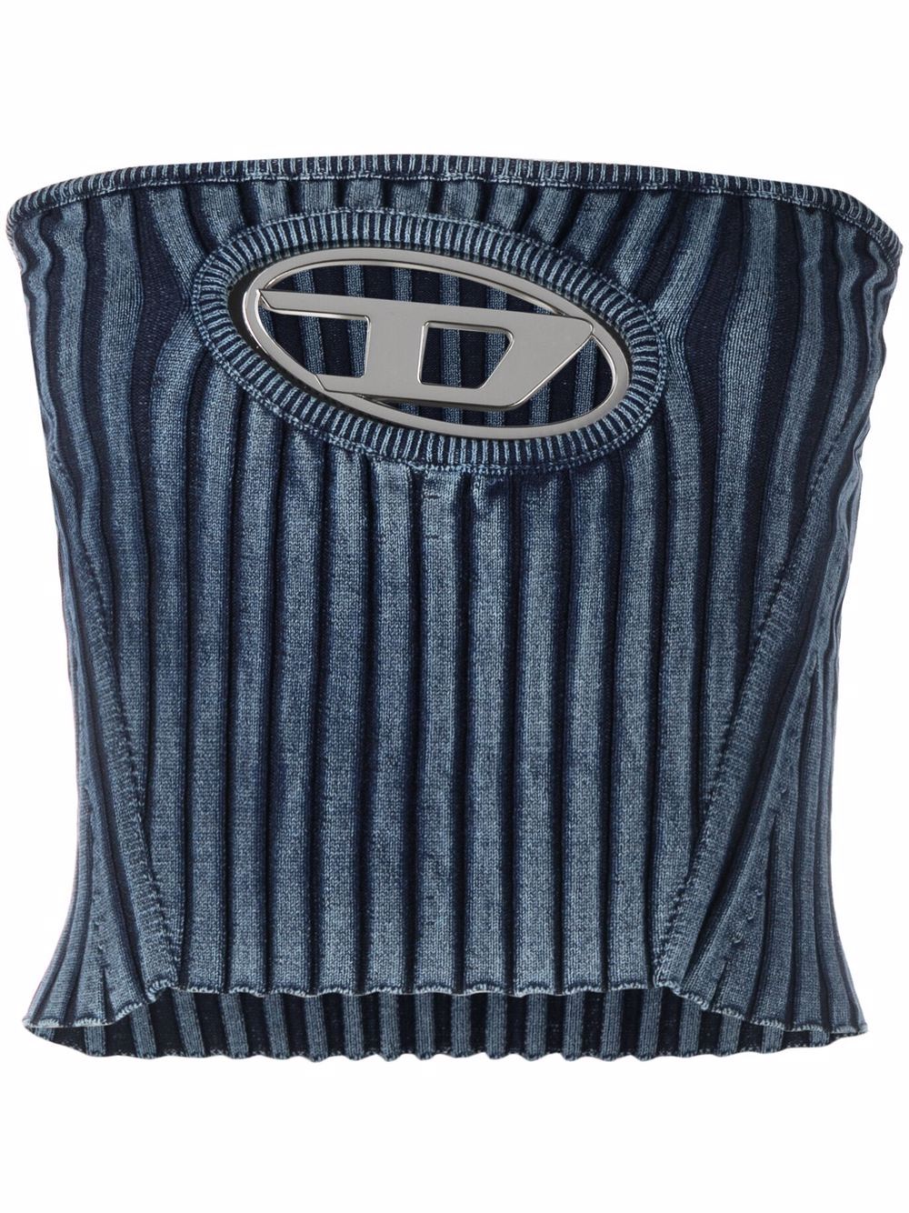 Diesel M-Clarksville logo标牌抹胸式上衣 - 蓝色
