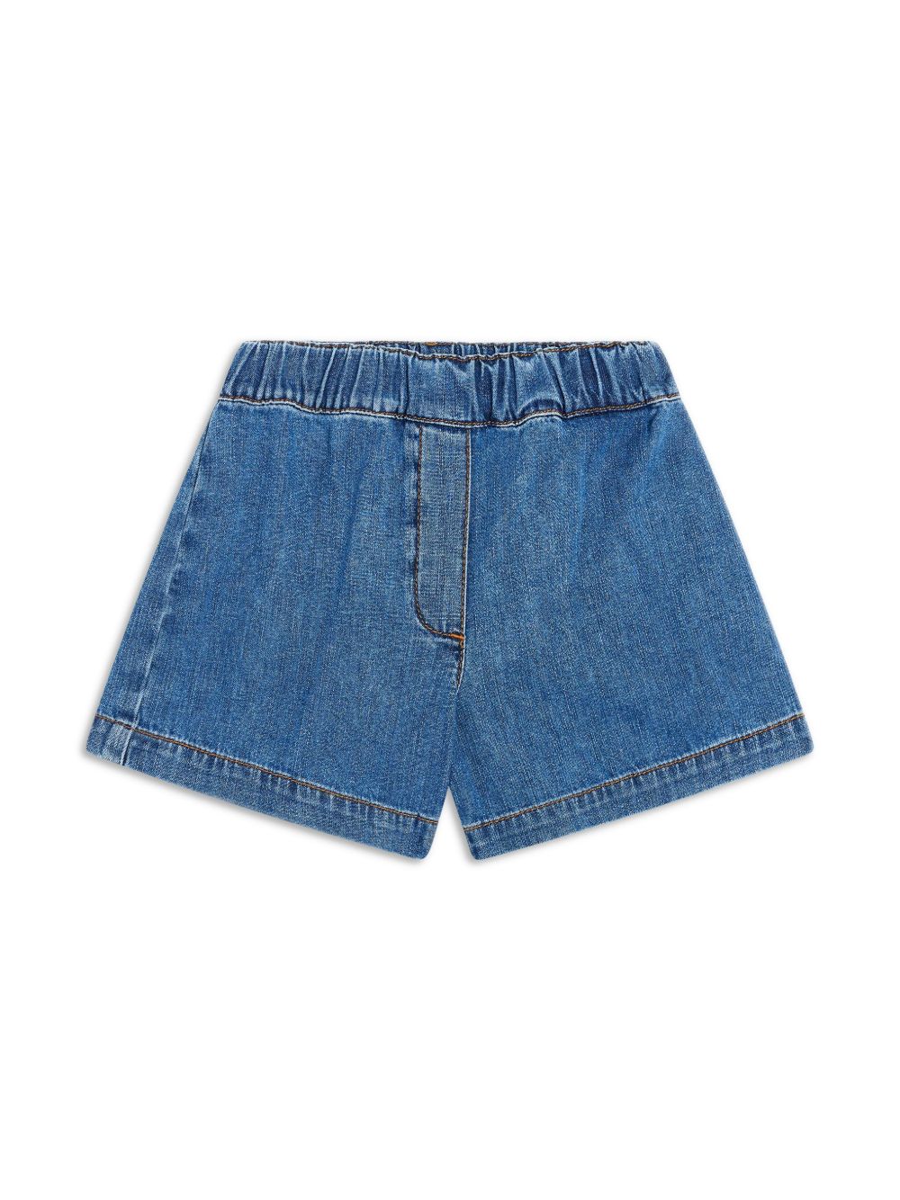 Versace Kids 松紧裤腰牛仔短裤 - 蓝色