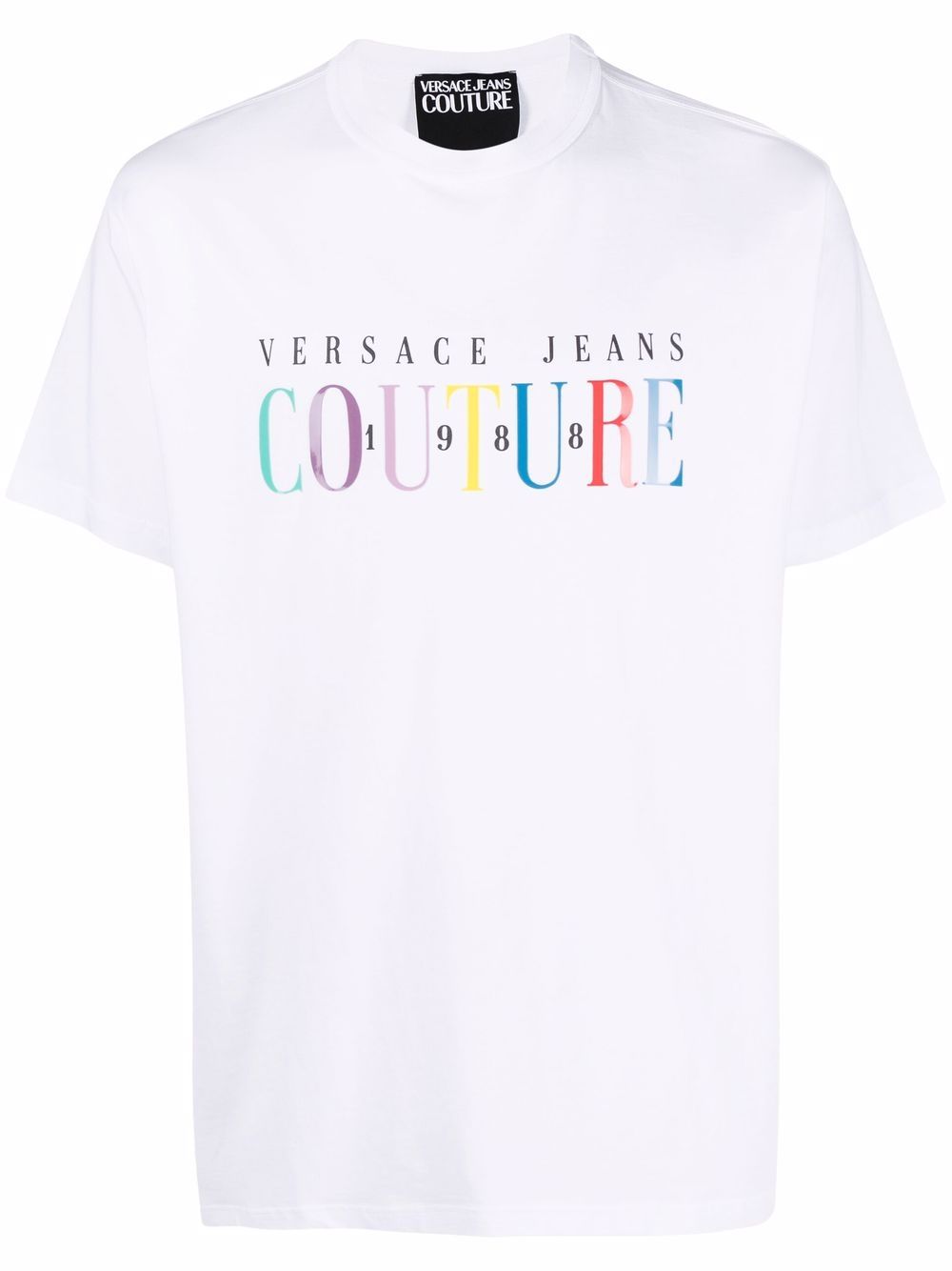 Versace Jeans Couture logo印花棉T恤 - 白色