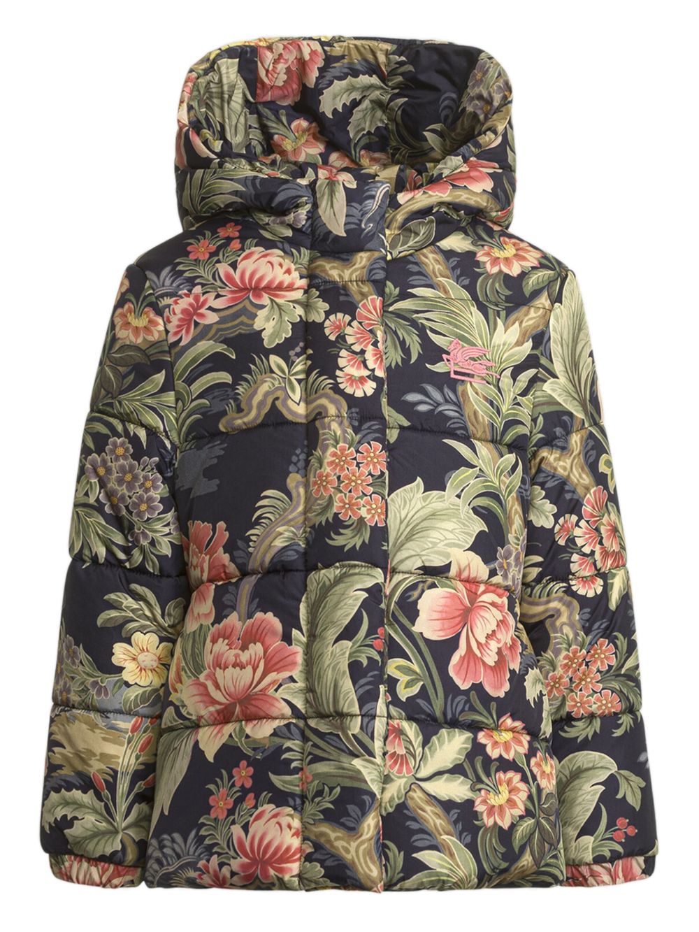 ETRO KIDS 花卉印花填充夹克 - 蓝色
