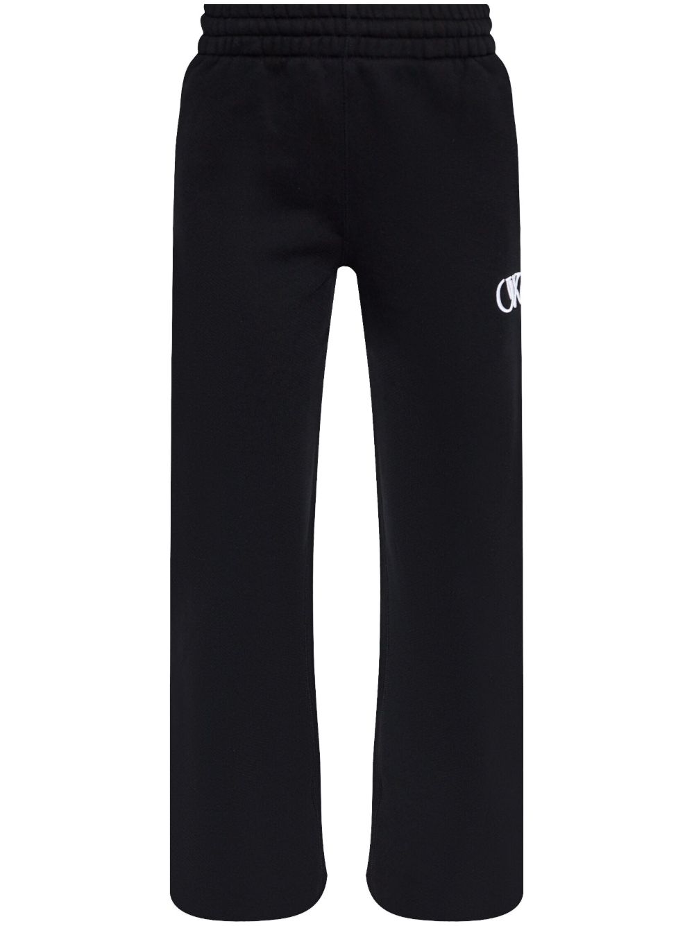 Off-White logo刺绣运动裤 - 黑色
